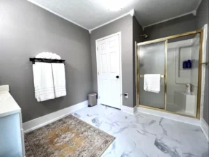 Upstairs bathroom, shower